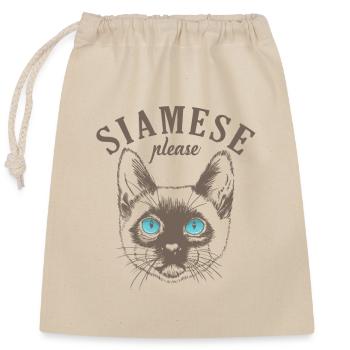 Siamese Cat please Haustier Kater Rasse - Verschließbarer Geschenkbeutel aus Baumwolle (25x30cm) - Natur - Vorne
