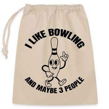 Bowling Bowler Bowling Gift Bowling Ball Cone - Closable cotton gift bag (25x30cm) - nature - Front
