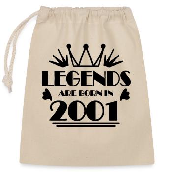2001 - Born 2001 - Closable cotton gift bag (25x30cm) - nature - Front