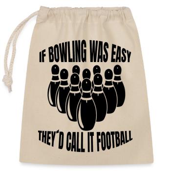 Bowling Kegel Bowlingkugel Bowler Kegeln - Verschließbarer Geschenkbeutel aus Baumwolle (25x30cm) - Natur - Vorne
