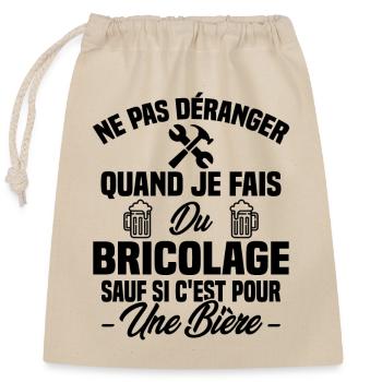 Ne pas déranger quand je fais du bricolage Humour - Sac cadeau en coton avec cordon (25 x 30 cm) - nature - Devant
