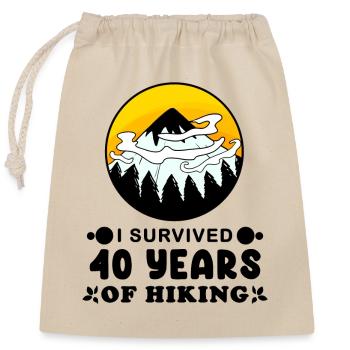 Hiking 40th birthday Hiker 40 years old - Closable cotton gift bag (25x30cm) - nature - Front