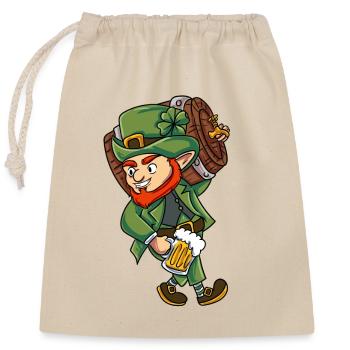 Leprechaun vert - Sac cadeau en coton avec cordon (25 x 30 cm) - nature - Devant