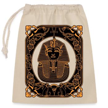 Egyptian King Tutankhamun motifs and mask - Closable cotton gift bag (25x30cm) - nature - Front