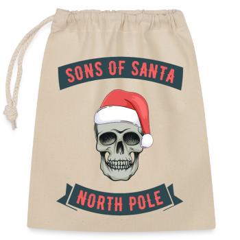 SONS OF SANTA NORTH POLE - Closable cotton gift bag (25x30cm) - nature - Front