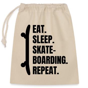 Skateboard Skaten Skateboarding Longboard Skater - Verschließbarer Geschenkbeutel aus Baumwolle (25x30cm) - Natur - Vorne