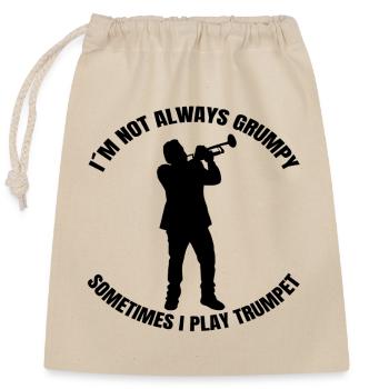 Trompette disant instrument de musique musicien drôle - Sac cadeau en coton avec cordon (25 x 30 cm) - nature - Devant