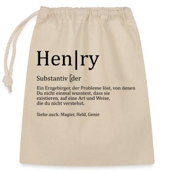 Erzgebirge Henry - Verschließbarer Geschenkbeutel aus Baumwolle (25x30cm) - Natur - Vorne