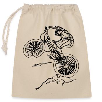 Freeride Trial Bike Radfahren - Verschließbarer Geschenkbeutel aus Baumwolle (25x30cm) - Natur - Vorne