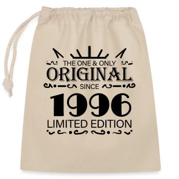 1996 - Year of construction 1996 - Born 1996 - Closable cotton gift bag (25x30cm) - nature - Front