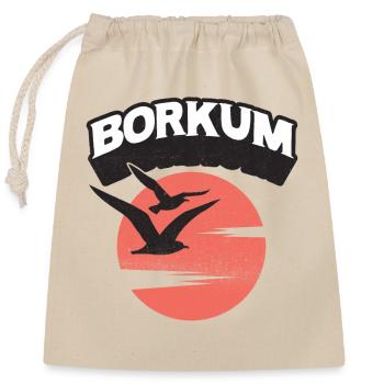 Borkum Seagull Sun Island Chemise - Sac cadeau en coton avec cordon (25 x 30 cm) - nature - Devant