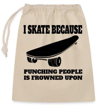 Skateboard Skaten Skateboarding Longboard Skater - Verschließbarer Geschenkbeutel aus Baumwolle (25x30cm) - Natur - Vorne
