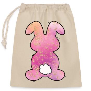 Leopardenmuster Kaninchen Osterhase - Verschließbarer Geschenkbeutel aus Baumwolle (25x30cm) - Natur - Vorne