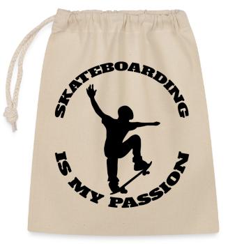 Skateboard Skaten Longboard Skater Skateboarding - Verschließbarer Geschenkbeutel aus Baumwolle (25x30cm) - Natur - Vorne