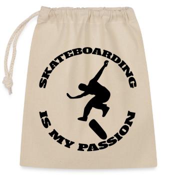 Skateboard Skaten Longboard Skater Skateboarding - Verschließbarer Geschenkbeutel aus Baumwolle (25x30cm) - Natur - Vorne