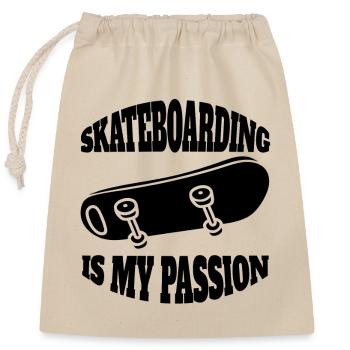 Skateboard Longboard Skater Skaten Skateboarding - Verschließbarer Geschenkbeutel aus Baumwolle (25x30cm) - Natur - Vorne