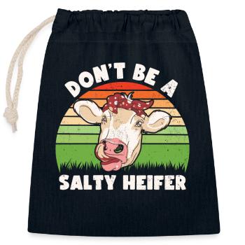 Ne soyez pas un cadeau amoureux des vaches génisses salées - Sac cadeau en coton avec cordon (25 x 30 cm) - bleu marine - Devant