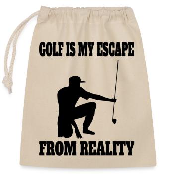 Golf Golfspielerin Spruch Golfball Golfschläger - Verschließbarer Geschenkbeutel aus Baumwolle (25x30cm) - Natur - Vorne