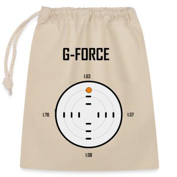 G Force race car - Closable cotton gift bag (25x30cm) - nature - Front
