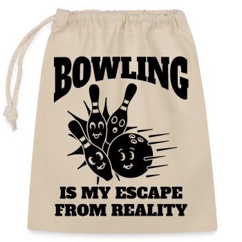 Bowler Kegeln Bowling Bowlingkugel Kegel Geschenk - Verschließbarer Geschenkbeutel aus Baumwolle (25x30cm) - Natur - Vorne