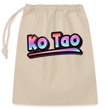 Vintage Thaïlande Vacances Asie Thai Ko Tao - Sac cadeau en coton avec cordon (25 x 30 cm) - nature - Devant