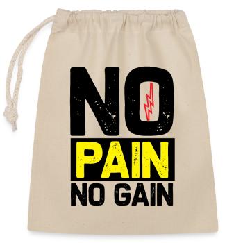 No Pain No Gain - Closable cotton gift bag (25x30cm) - nature - Front