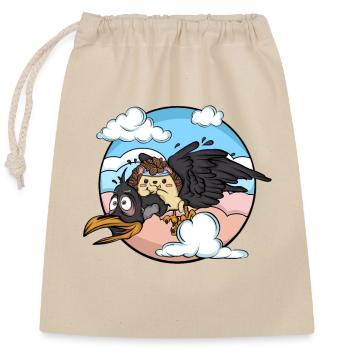 Mouches hérisson sur le corbeau - Sac cadeau en coton avec cordon (25 x 30 cm) - nature - Devant