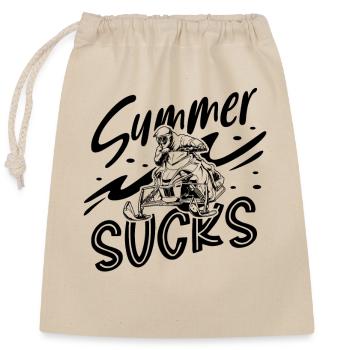Summer Sucks - Snowmobile - Closable cotton gift bag (25x30cm) - nature - Front