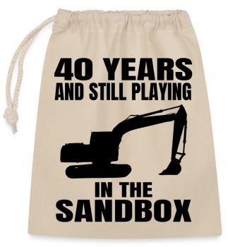 Conducteur d’excavatrice 40e anniversaire Ouvrier de la construction Excavation - Sac cadeau en coton avec cordon (25 x 30 cm) - nature - Devant
