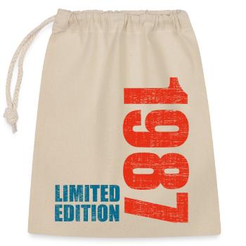 36e anniversaire Hommes Femmes 36 ans 1987 Drôle de cadeau - Sac cadeau en coton avec cordon (25 x 30 cm) - nature - Devant