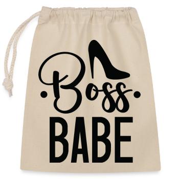Boss babe - Closable cotton gift bag (25x30cm) - nature - Front