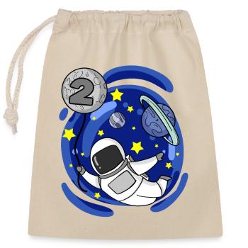 2 ans Cadeau d’anniversaire de garçon - Sac cadeau en coton avec cordon (25 x 30 cm) - nature - Devant