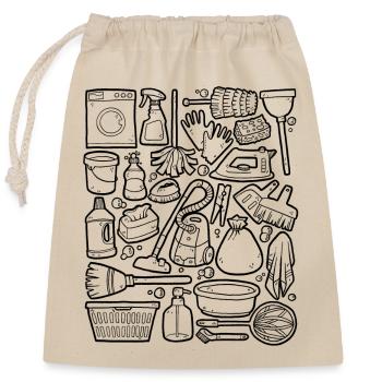 House cleaning Doodles - cleaning, mopping, cleaning - Closable cotton gift bag (25x30cm) - nature - Front
