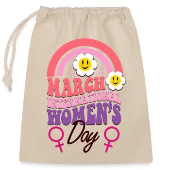 Women Empowerment International Womens Day - Closable cotton gift bag (25x30cm) - nature - Front