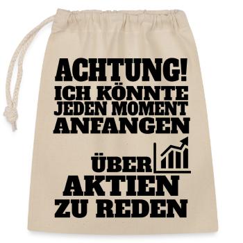 Shares Stock Exchange Share Prices Investment Stock Market - Closable cotton gift bag (25x30cm) - nature - Front