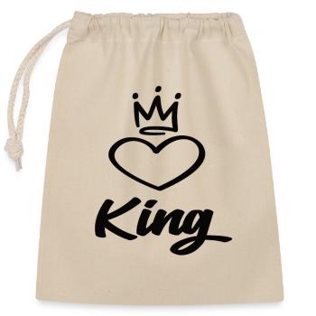 King - Verschließbarer Geschenkbeutel aus Baumwolle (25x30cm) - Natur - Vorne