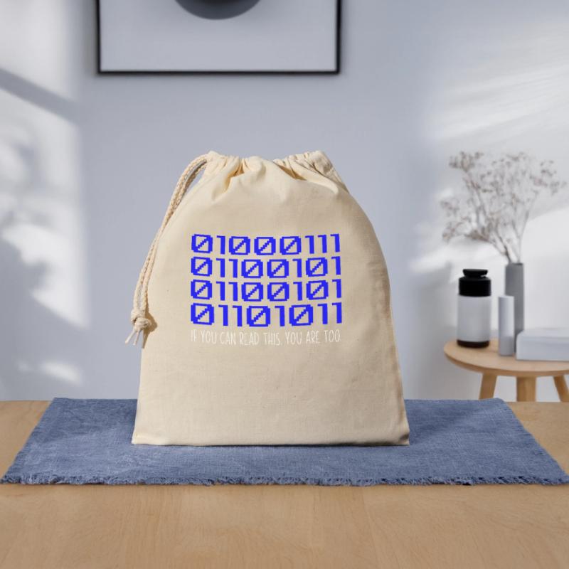 Funny Coder Binary Code Programmer Developer Closable cotton gift bag (25x30cm)