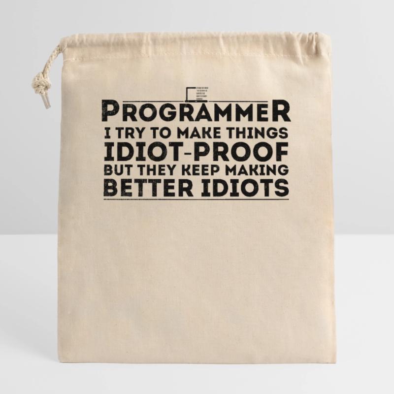 Drôle Programmeur Humour Codeur Informatique Programmation Sac cadeau en coton avec cordon (25 x 30 cm)