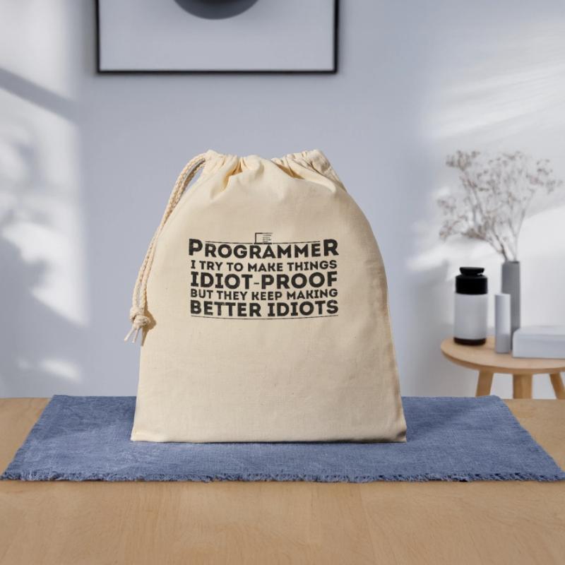 Drôle Programmeur Humour Codeur Informatique Programmation Sac cadeau en coton avec cordon (25 x 30 cm)