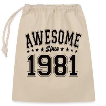 Awesome Since 1981 Geburtstag 1981 Vintage 1981 - Verschließbarer Geschenkbeutel aus Baumwolle (25x30cm) - Natur - Vorne