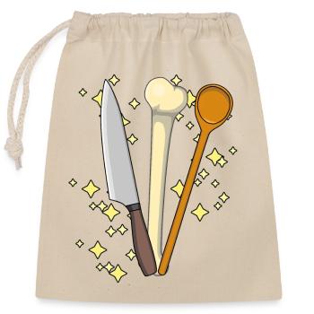 Magical cooking Kitchen Stars Meat Chef - Closable cotton gift bag (25x30cm) - nature - Front