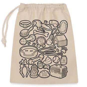 Hundepflege Doodles Hund Haustier Leine Futter - Verschließbarer Geschenkbeutel aus Baumwolle (25x30cm) - Natur - Vorne