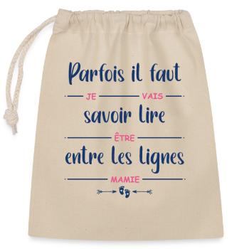 je vais être mamie - Sac cadeau en coton avec cordon (25 x 30 cm) - nature - Devant