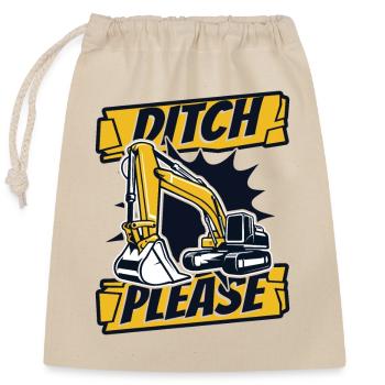 Ditch Please Duty Cycle Crawler Grue Excavatrice - Sac cadeau en coton avec cordon (25 x 30 cm) - nature - Devant