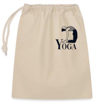 Logo de yoga Emblème Ashtanga Hatha Asanas Kundalini - Sac cadeau en coton avec cordon (25 x 30 cm) - nature - Devant
