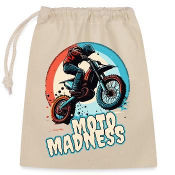 Crazy Madness Motocross - Closable cotton gift bag (25x30cm) - nature - Front