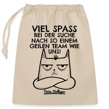 Jobwechsel Neuer Job Abschied Abschiedsgeschenk - Verschließbarer Geschenkbeutel aus Baumwolle (25x30cm) - Natur - Vorne