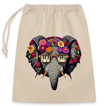 Mamafant Lunettes de soleil Mama Elephant Fleur de fête des mères - Sac cadeau en coton avec cordon (25 x 30 cm) - nature - Devant