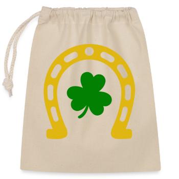 St Patricks Day Accessories Ireland Shamrock Decoration - Closable cotton gift bag (25x30cm) - nature - Front