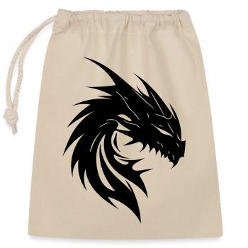 Grimmiger Monster Drache Tattoo Style - Verschließbarer Geschenkbeutel aus Baumwolle (25x30cm) - Natur - Vorne
